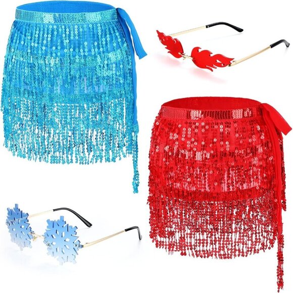 Halloween Fire and Ice Costume Accessories Glasses Skirt Set for Women main image 5
